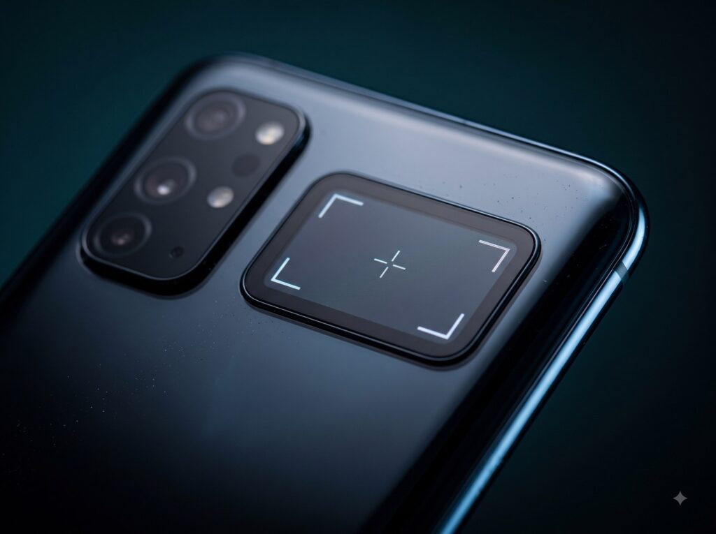 Illustration of the 1.7-inch second rear display rumoured for the Honor 700