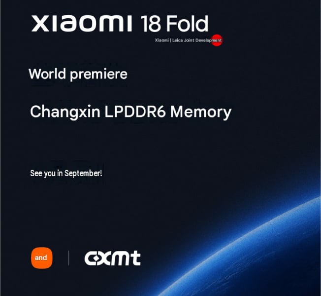 Xiaomi 18 Fold, the first smartphone fitted with LPDDR6 memory from CXMT