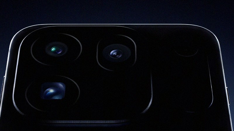 The camera module on the back of the Oppo Find X10 Pro Max as shown on the official poster: a rounded rectangular island, three lenses grouped inside a square and an isolated sensor on the right